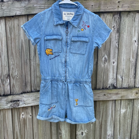 Marks & Spencer M&S Harry Potter Denim Boilersuit jumpsuit size 13-14 years kids - Picture 1 of 16